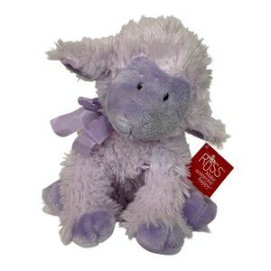 Russ Berrie Lulu Purple Plush Lamb Stuffed Animal With Bow 12 inch Soft Toy